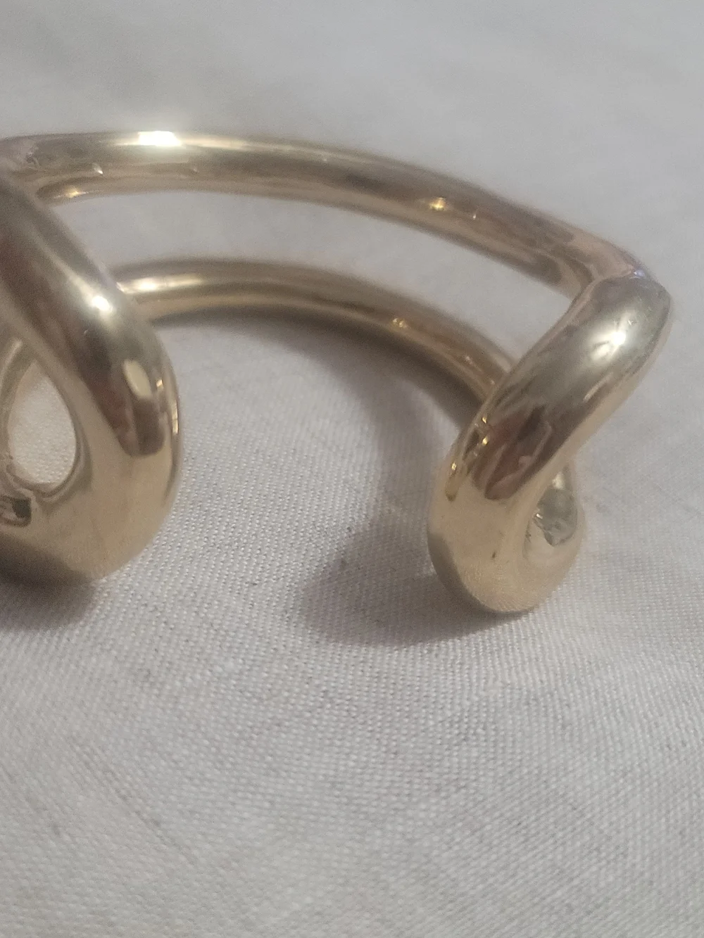 Polished Gold Double-Band Open Cuff Bracelet - Women's Jewelry